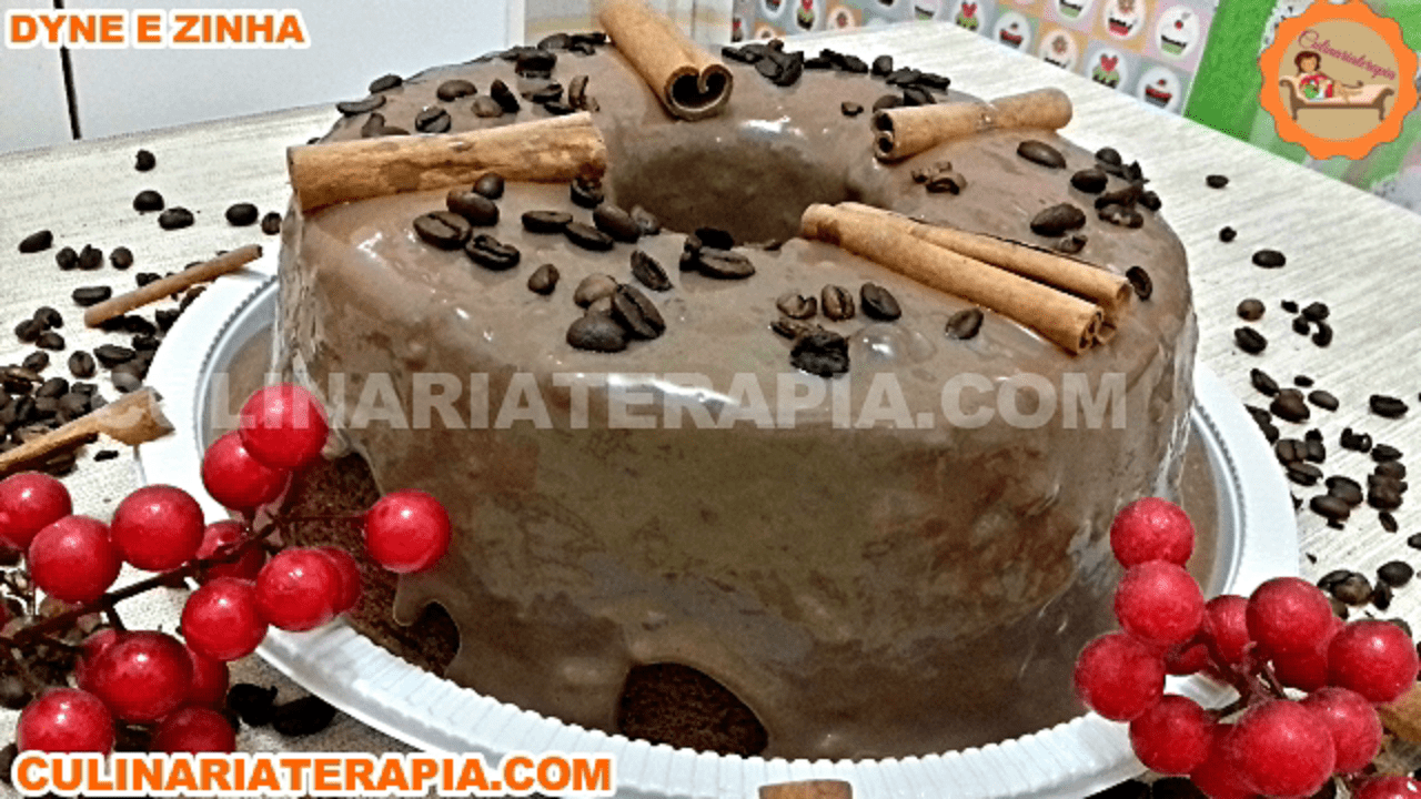 Bolo Capuccino de Chocolate com Café Canela e Leite