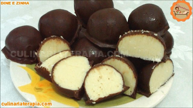Trufa de Coco Bombom de Chocolate Artesanal Fácil e Rápido