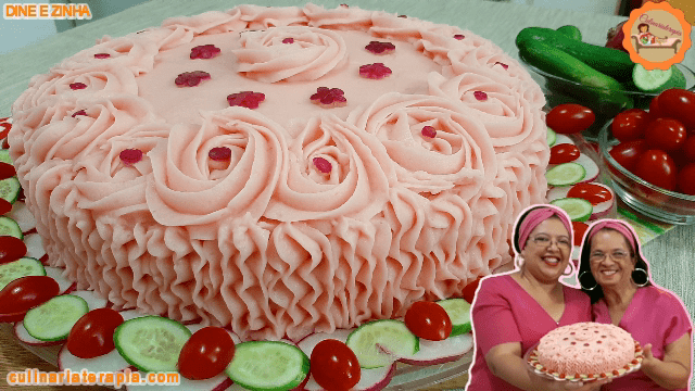 Torta Salgada Cor de Rosa sem Corantes