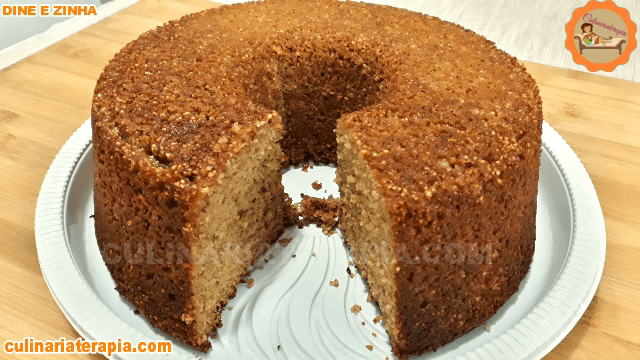Bolo de Flocão de Milho Sem Açúcar Sem Trigo e Sem Leite