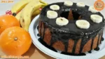 Bolo de Laranja e Banana e Cobertura de Chocolate