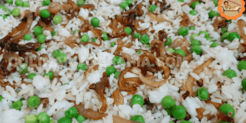 Arroz com Ervilhas e Cebolas Caramelizadas