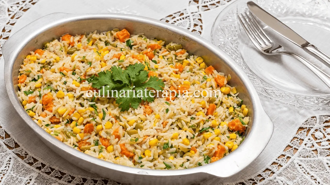 Arroz de Forno Simples com Atum