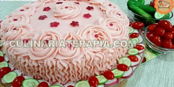 Torta Salgada Cor de Rosa sem Corantes