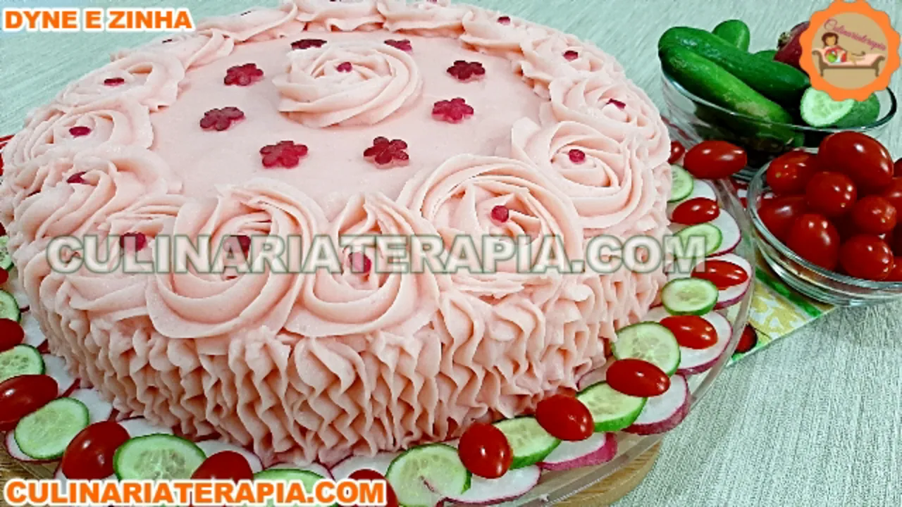 Torta Salgada Cor de Rosa sem Corantes