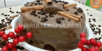 Bolo Capuccino de Chocolate com Café Canela e Leite