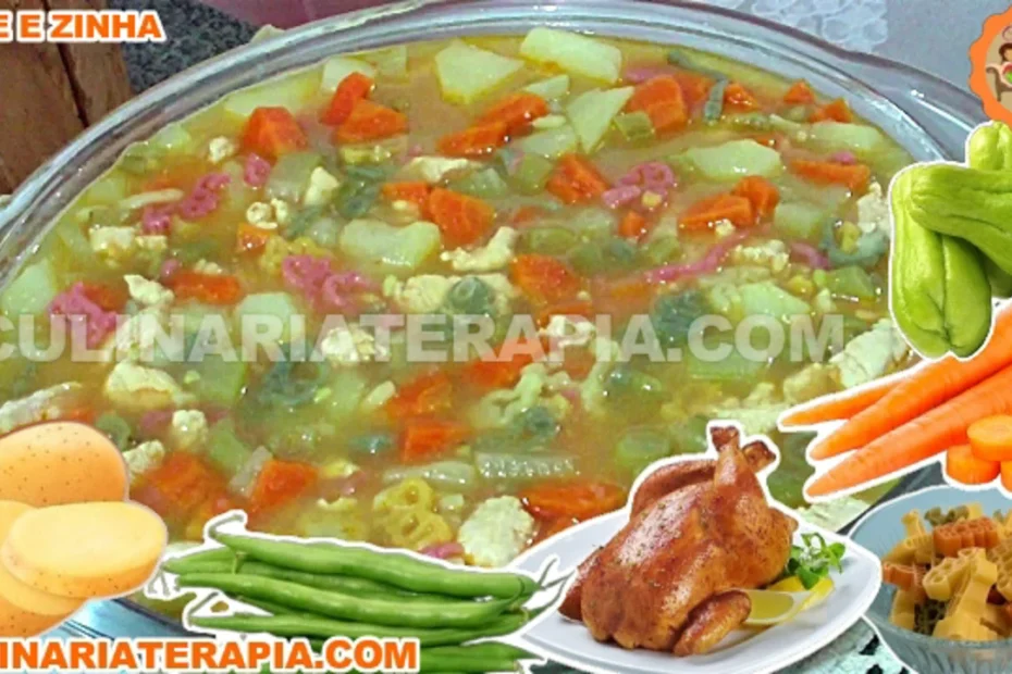 Sopa de Legumes com Frango e Macarrão