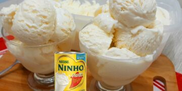 Sorvete Cremoso de Leite Ninho