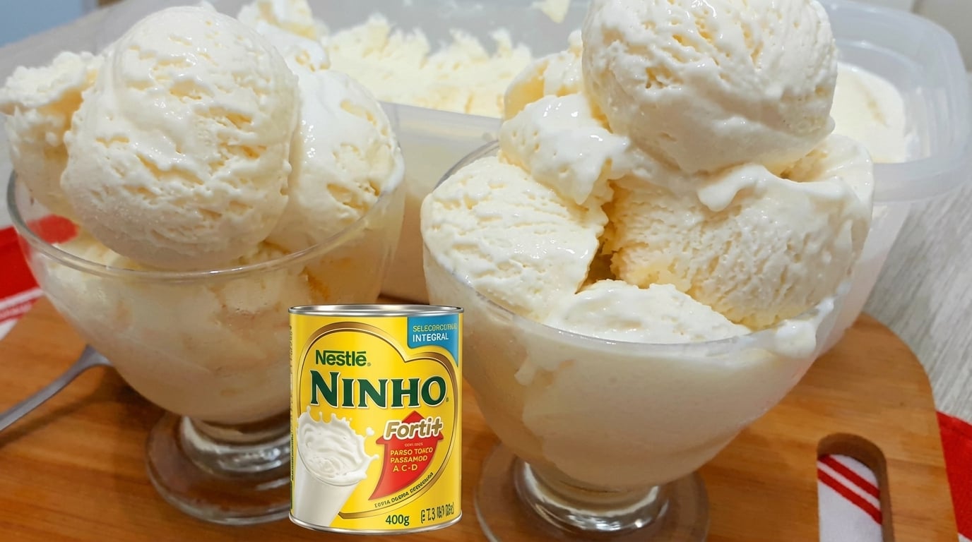 Sorvete Cremoso de Leite Ninho