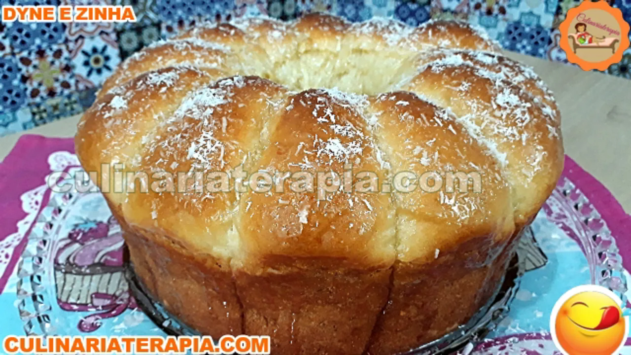 Rosca Pão Doce Fofinho de Coco