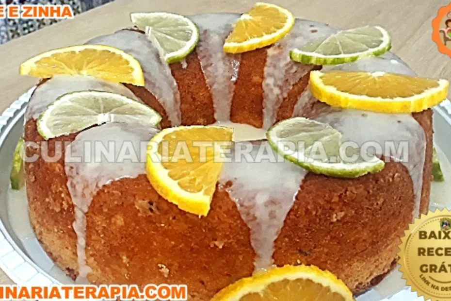 O Clássico Bolo de Laranja e Limão com Cobertura de Açúcar