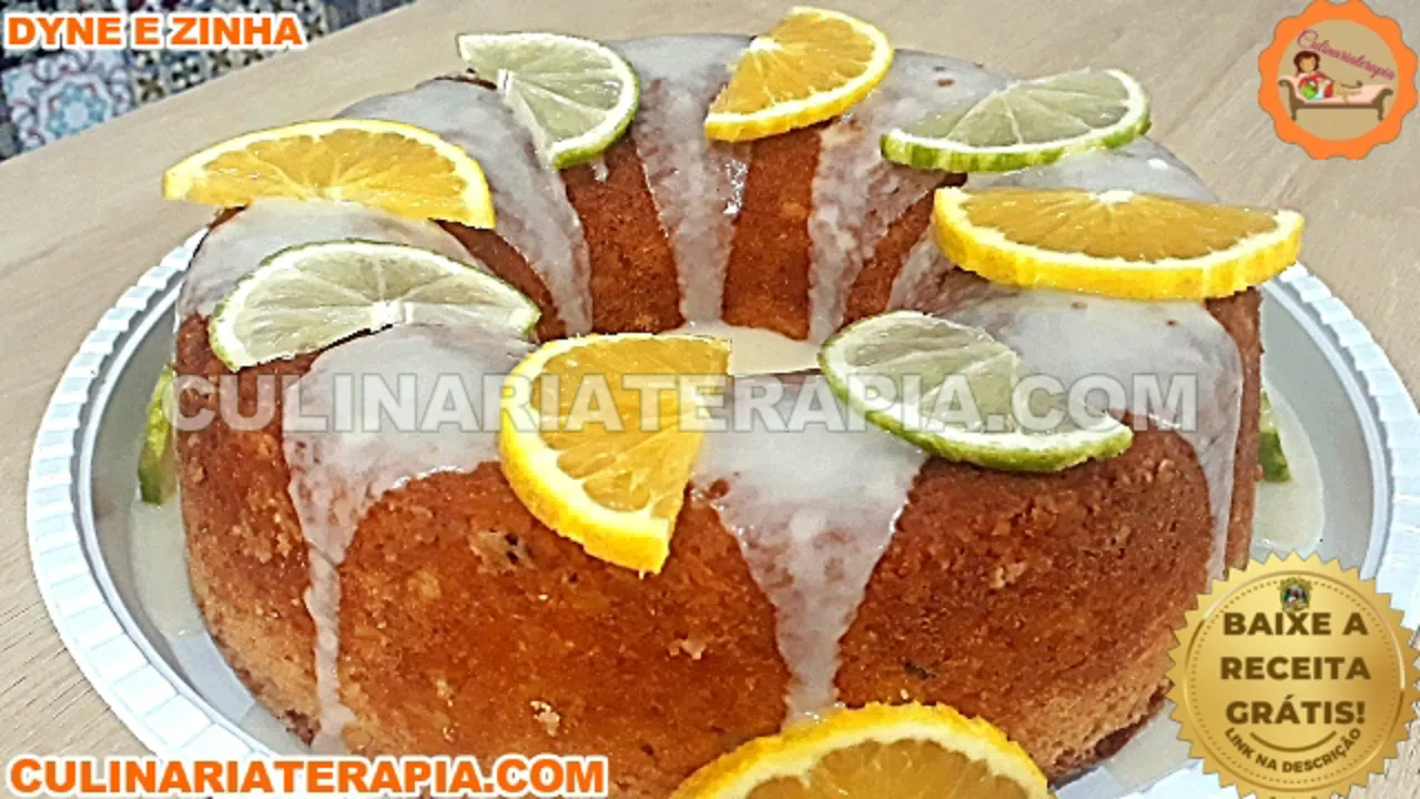 O Clássico Bolo de Laranja e Limão com Cobertura de Açúcar