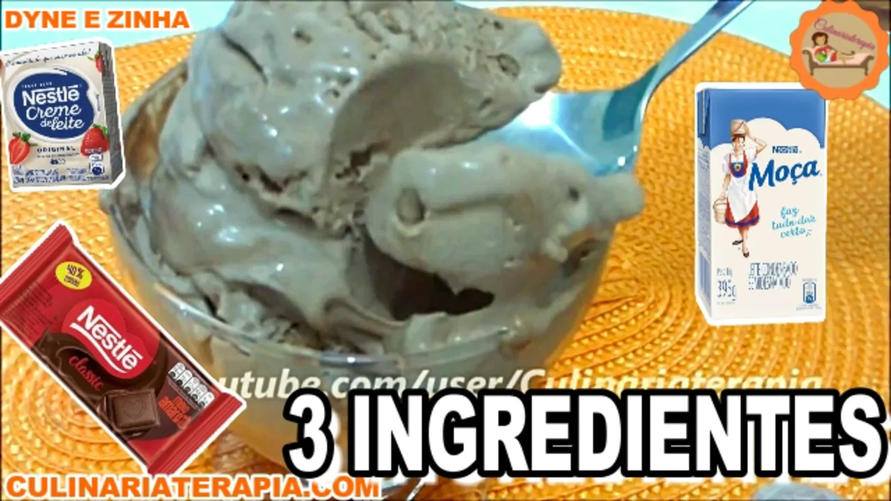 Sorvete de Chocolate com 3 Ingredientes