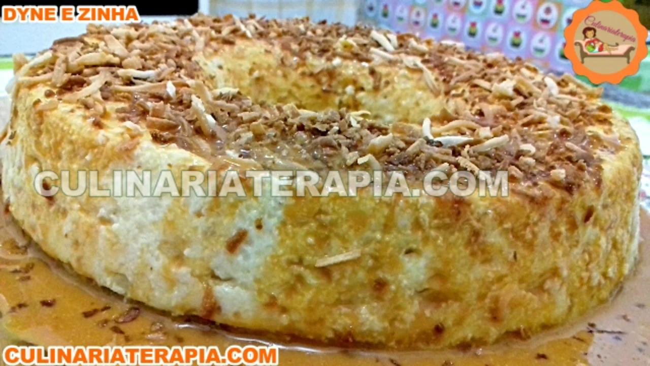 Pudim de Coco Queimado com Calda Caramelizada Cremosa