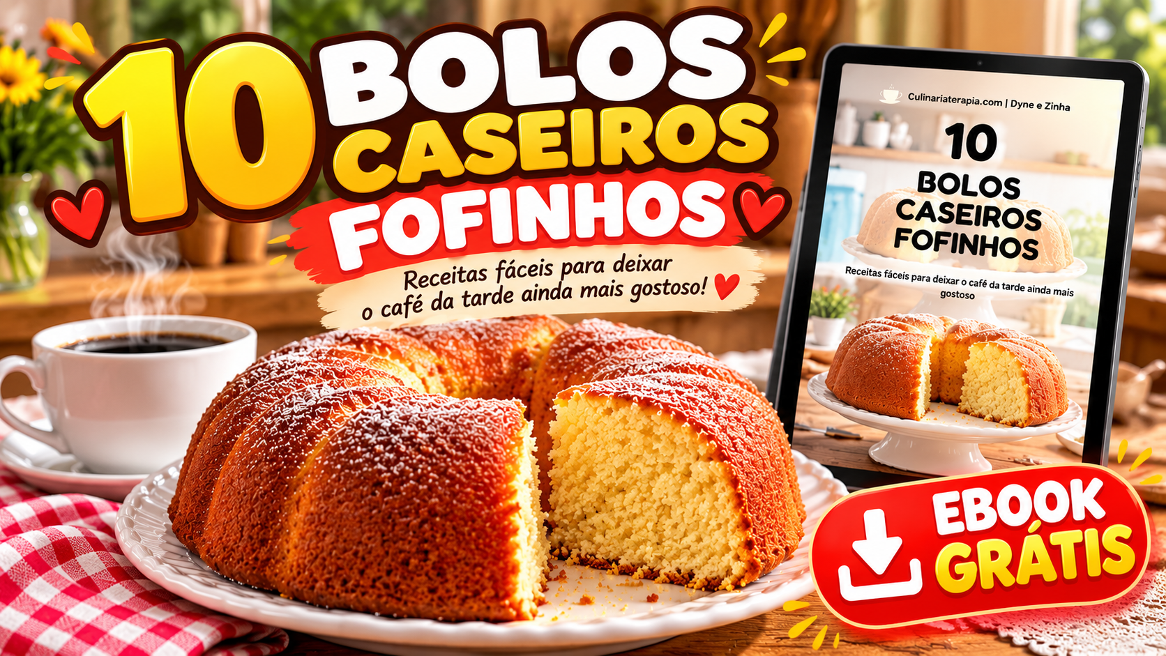 10 Bolos Caseiros Fofinhos: Ebook Grátis de Receitas